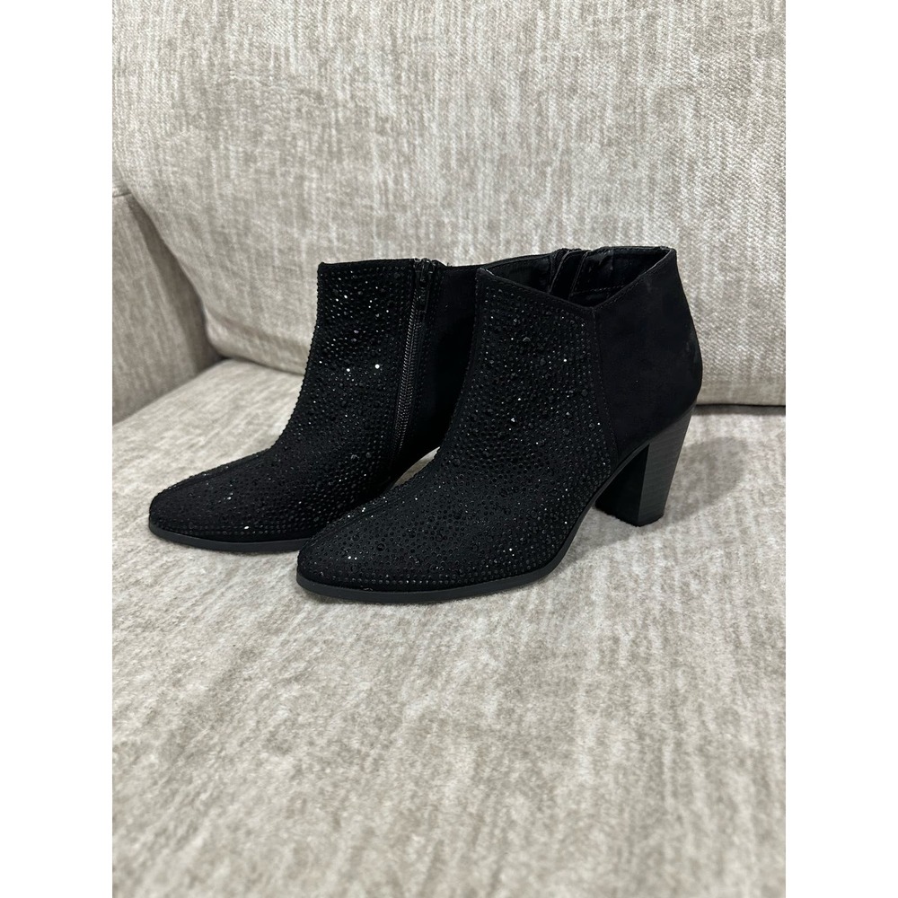 Jennifer Lopez Women’s Ankle Boots Size 6.5 Black Suede and Studs Galena - Picture 11 of 14